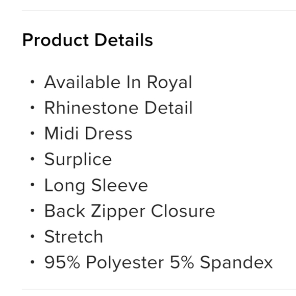 Royal Blue Rhinestone Dress - Picture 2 of 9